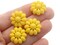 4 19mm Vintage Yellow Flower Plastic Shank Buttons Sewing Notions